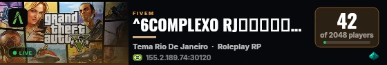 ^6COMPLEXO RJ▬▬▬▬↭🡺#CPXVOLTOU WIPOU AGORA🌈 live status badge