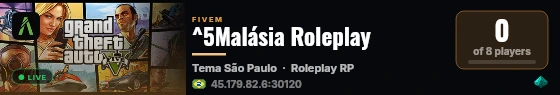 ^5Malásia Roleplay live status badge