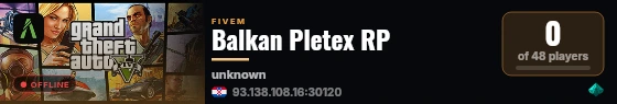 Balkan Pletex RP live status badge