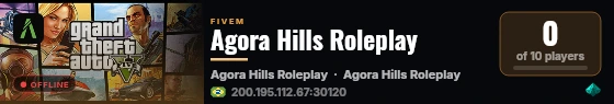 Agora Hills Roleplay live status badge