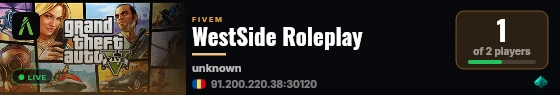 WestSide Roleplay live status badge