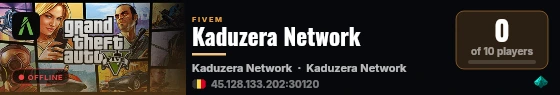 Kaduzera Network live status badge