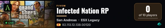 Infected Nation RP live status badge
