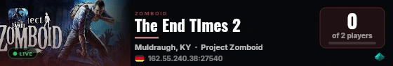 The End TImes 2 live status badge