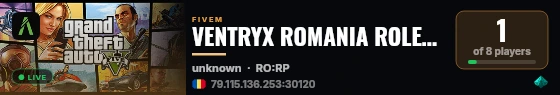 VENTRYX ROMANIA ROLEPLAY live status badge