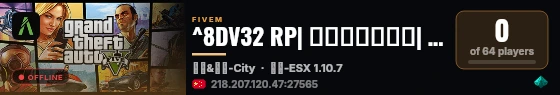 ^8DV32 RP| 角色扮演服务器|  🌙 live status badge