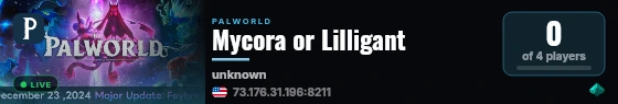 Mycora or Lilligant live status badge