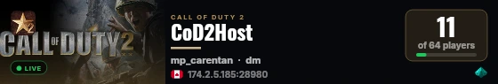 CoD2Host live status badge