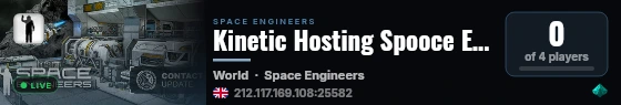 Kinetic Hosting Spooce Engineers server live status badge