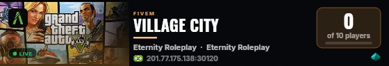 VILLAGE CITY live status badge