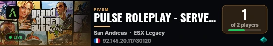 PULSE ROLEPLAY - SERVEUR FRANÇAIS live status badge