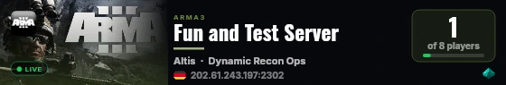 Fun and Test Server live status badge
