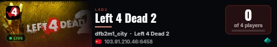 Left 4 Dead 2 live status badge