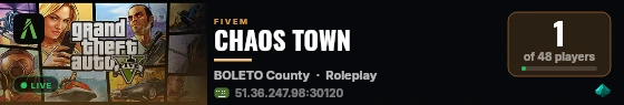 CHAOS TOWN live status badge