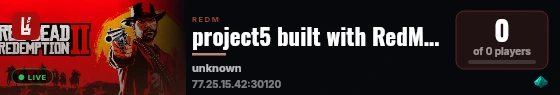project5 built with RedM Basic Server! live status badge