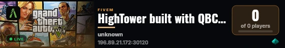 HighTower built with QBCore Framework by JericoFx & Kakarot & Hamy! live status badge