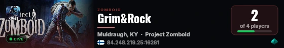 Grim&Rock live status badge