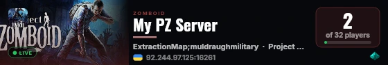 My PZ Server live status badge