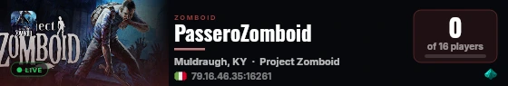 PasseroZomboid live status badge