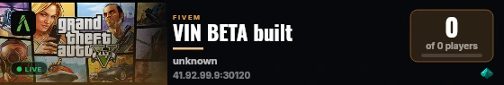 VIN BETA built live status badge