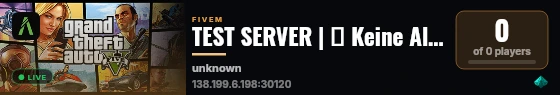 TEST SERVER | ❌ Keine Allowlist ❌ | 🔥 1Performance 🔥 | 🛡️ Anti-Cheat 🛡️ live status badge