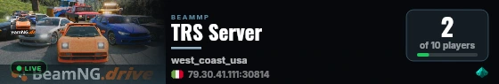 TRS Server live status badge