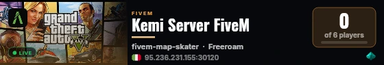 Kemi Server FiveM live status badge