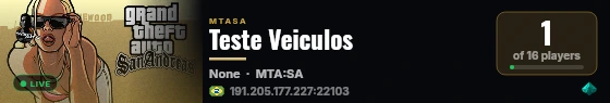 Teste Veiculos live status badge