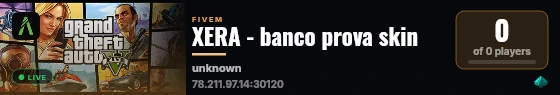 XERA - banco prova skin live status badge