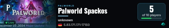 Palworld Spackos live status badge