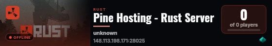 Pine Hosting - Rust Server live status badge
