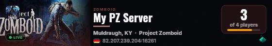 My PZ Server live status badge