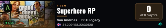 Superhero RP live status badge