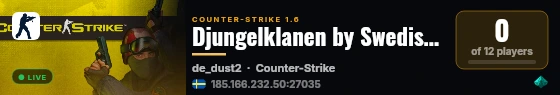 Djungelklanen by SwedishHost.se live status badge
