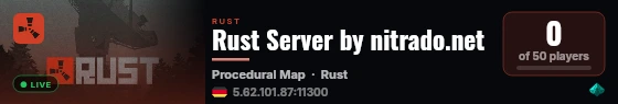 Rust Server by nitrado.net live status badge