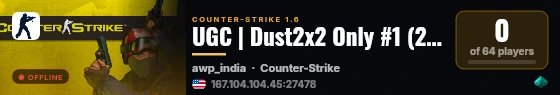 UGC | Dust2x2 Only #1 (24/7) | Europe live status badge