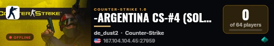 -ARGENTINA CS-#4 (SOLO de_inferno Only 30 SLOTS) By LocalStrike live status badge