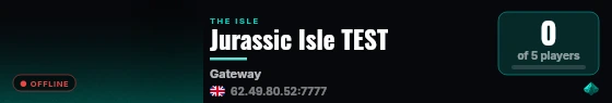 Jurassic Isle TEST live status badge