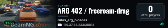 ARG 402 / freeroam-drag live status badge