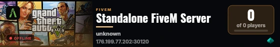 Standalone FiveM Server live status badge