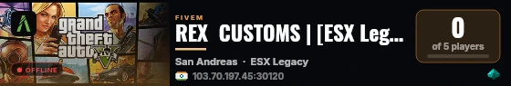 REX  CUSTOMS | [ESX Legacy] live status badge