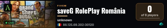 saveG RolePlay România | Economy | Custom Systems | BETA live status badge