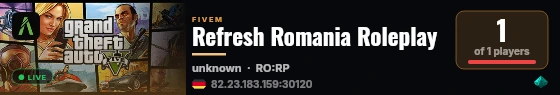 Refresh Romania Roleplay live status badge