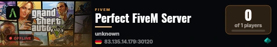 Perfect FiveM Server live status badge