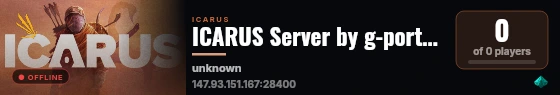 ICARUS Server by g-portal.com live status badge