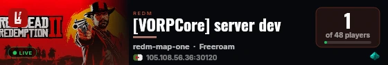 [VORPCore] server dev live status badge