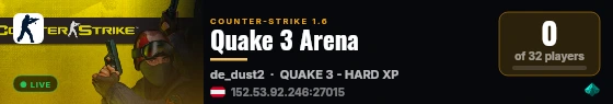 Quake 3 Arena live status badge