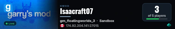 Isaacraft07 live status badge