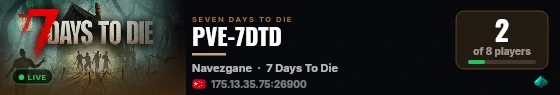 PVE-7DTD live status badge