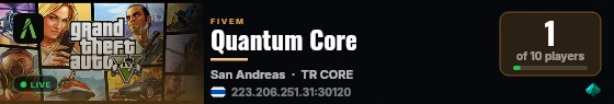 Quantum Core live status badge
